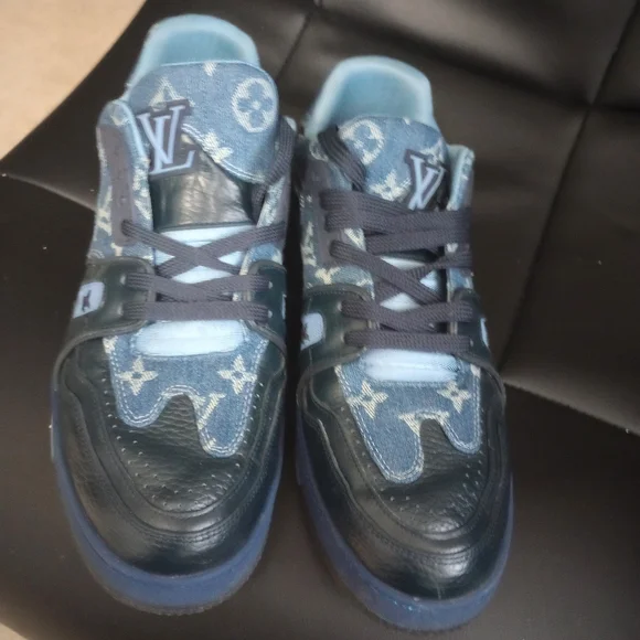 Louis Vuitton Blue Athletic Sneakers with Distinctive Design